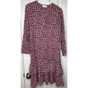 Vtg Carriage Court Floral sheer cottage Core Prairie Sz Small Ruffle